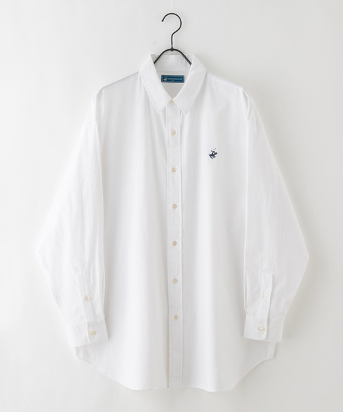 BEVERLY HILLS POLO CLUB（ビバリーヒルズポロクラブ）の「【BEVERLY HILLS POLO CLUB/ビバリーヒルズポロクラブ】 ビッグシルエット シャツ（シャツ/ブラウス・レディース・パープル/ネイビー/グリーン/ベージュ/ブラック/オフホワイト/ブルー/ダークパープル/サックスブルー・MEDIUM）」の20枚目の写真