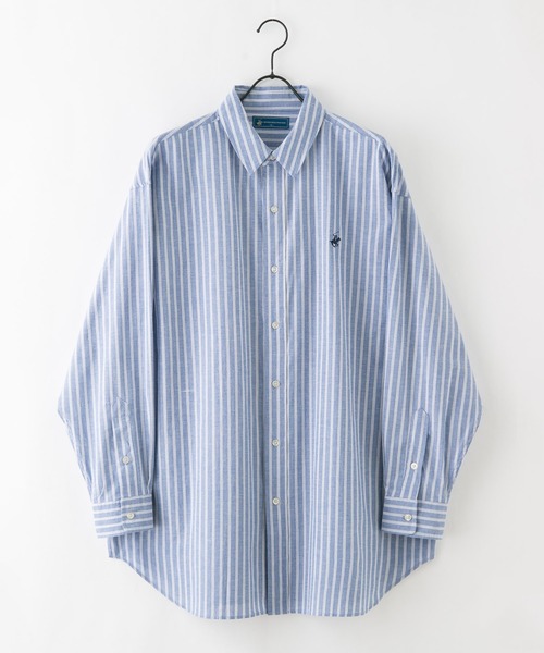 BEVERLY HILLS POLO CLUB（ビバリーヒルズポロクラブ）の「【BEVERLY HILLS POLO CLUB/ビバリーヒルズポロクラブ】 ビッグシルエット シャツ（シャツ/ブラウス・レディース・パープル/ネイビー/グリーン/ベージュ/ブラック/オフホワイト/ブルー/ダークパープル/サックスブルー・MEDIUM）」の14枚目の写真