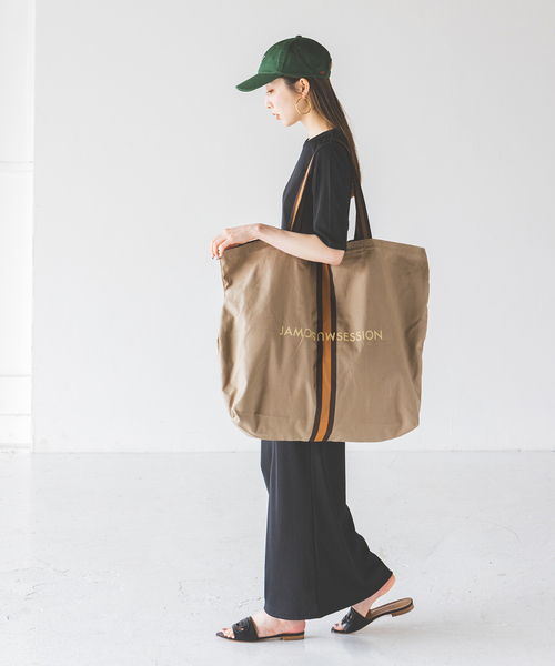 Noble（ノーブル）の「《WEB限定追加》【N.Jam】オリジナルキャンバスラージバッグ(無地)（トートバッグ・レディース・カーキ/アイボリー・FREE）」の19枚目の写真