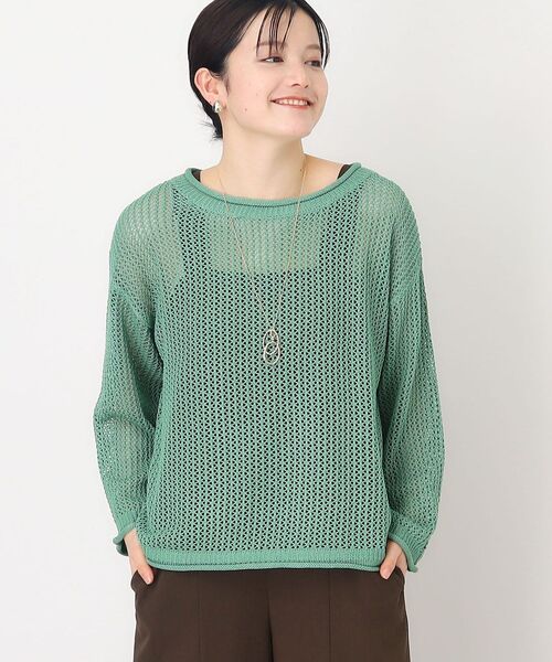 THE SHOP TK (ザ ショップ ティーケー )の「◆メッシュプルオーバー【手洗い可】(ニット/セーター・レディース・ベージュ/グリーン/ブラック・12/13)」の3枚目の写真