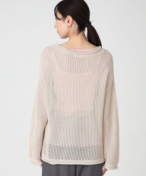 THE SHOP TK (ザ ショップ ティーケー )の「◆メッシュプルオーバー【手洗い可】(ニット/セーター・レディース・ベージュ/グリーン/ブラック・12/13)」の6枚目の写真