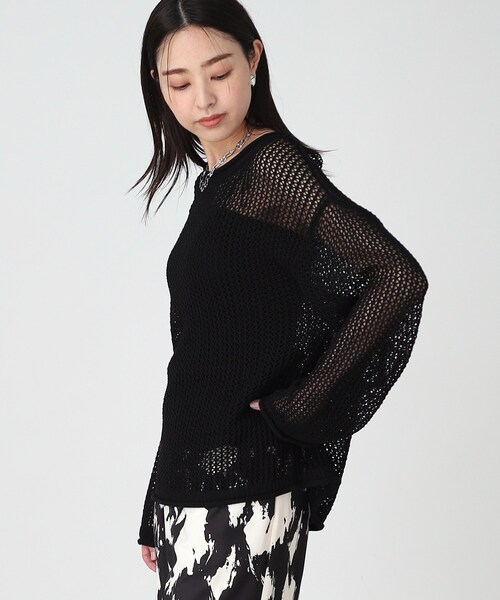 THE SHOP TK (ザ ショップ ティーケー )の「◆メッシュプルオーバー【手洗い可】(ニット/セーター・レディース・ベージュ/グリーン/ブラック・12/13)」の10枚目の写真