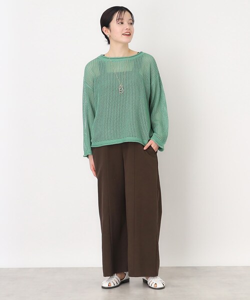 THE SHOP TK (ザ ショップ ティーケー )の「◆メッシュプルオーバー【手洗い可】(ニット/セーター・レディース・ベージュ/グリーン/ブラック・12/13)」の16枚目の写真