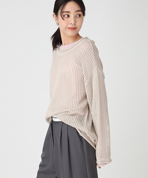 THE SHOP TK (ザ ショップ ティーケー )の「◆メッシュプルオーバー【手洗い可】(ニット/セーター・レディース・ベージュ/グリーン/ブラック・12/13)」の18枚目の写真