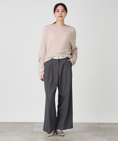 THE SHOP TK (ザ ショップ ティーケー )の「◆メッシュプルオーバー【手洗い可】(ニット/セーター・レディース・ベージュ/グリーン/ブラック・12/13)」の20枚目の写真