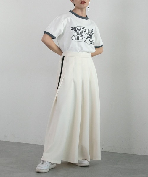 GOOD ROCK SPEED（グッドロックスピード）の「GOOD ROCK SPEED/リンガーコンパクトTシャツ（Tシャツ/カットソー・レディース・ネイビー/グリーン・FREE）」の9枚目の写真