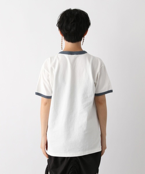 GOOD ROCK SPEED（グッドロックスピード）の「GOOD ROCK SPEED/リンガーコンパクトTシャツ（Tシャツ/カットソー・レディース・ネイビー/グリーン・FREE）」の13枚目の写真