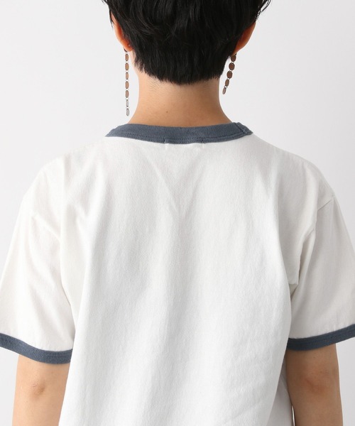 GOOD ROCK SPEED（グッドロックスピード）の「GOOD ROCK SPEED/リンガーコンパクトTシャツ（Tシャツ/カットソー・レディース・ネイビー/グリーン・FREE）」の14枚目の写真