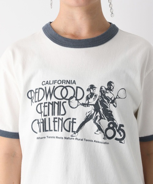 GOOD ROCK SPEED（グッドロックスピード）の「GOOD ROCK SPEED/リンガーコンパクトTシャツ（Tシャツ/カットソー・レディース・ネイビー/グリーン・FREE）」の15枚目の写真