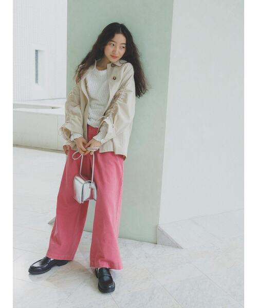 ehka sopo（エヘカソポ）の「袖ドロストステンカラーコート（その他アウター・レディース・カーキ/ベージュ・F）」の4枚目の写真