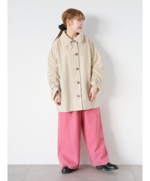 ehka sopo（エヘカソポ）の「袖ドロストステンカラーコート（その他アウター・レディース・カーキ/ベージュ・F）」の10枚目の写真