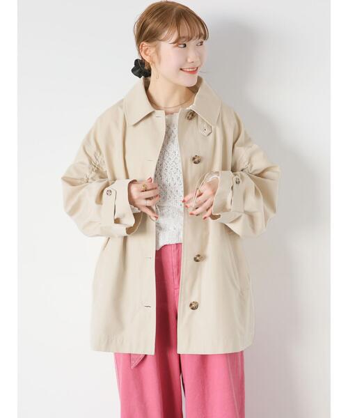 ehka sopo（エヘカソポ）の「袖ドロストステンカラーコート（その他アウター・レディース・カーキ/ベージュ・F）」の13枚目の写真