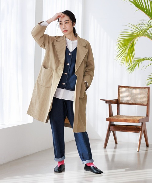 studio CLIP（スタディオクリップ）の「【マシンウォッシャブル/撥水加工】多機能ビッグカラーコート（ナイロンジャケット・レディース・ブラック/ベージュ/モカ・FREE）」の8枚目の写真