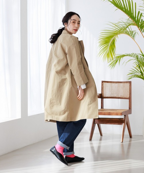 studio CLIP（スタディオクリップ）の「【マシンウォッシャブル/撥水加工】多機能ビッグカラーコート（ナイロンジャケット・レディース・ブラック/ベージュ/モカ・FREE）」の9枚目の写真