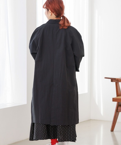 studio CLIP（スタディオクリップ）の「【マシンウォッシャブル/撥水加工】多機能ビッグカラーコート（ナイロンジャケット・レディース・ブラック/ベージュ/モカ・FREE）」の12枚目の写真