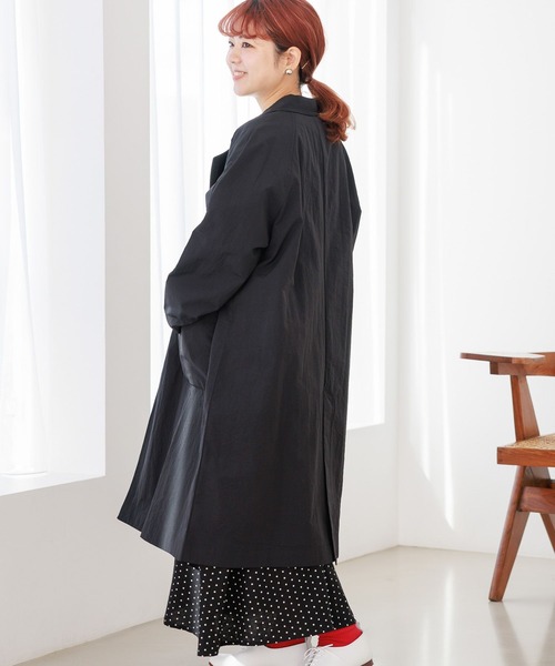 studio CLIP（スタディオクリップ）の「【マシンウォッシャブル/撥水加工】多機能ビッグカラーコート（ナイロンジャケット・レディース・ブラック/ベージュ/モカ・FREE）」の18枚目の写真