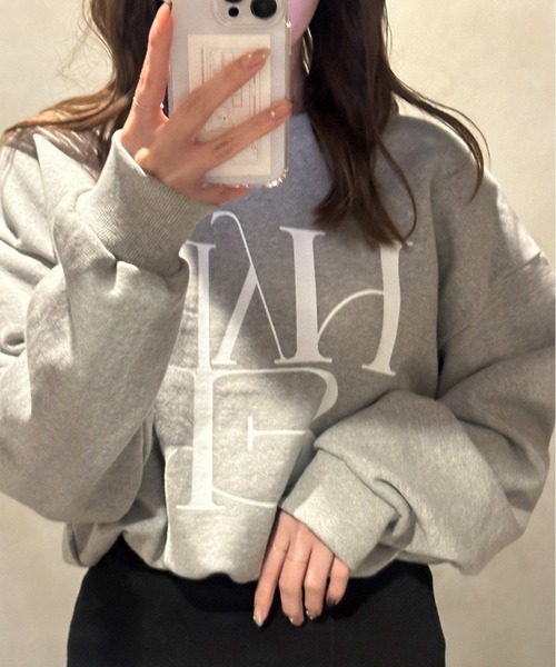 LE MORE（リモア）の「フロントロゴスウェット（スウェット・レディース・ネイビー/アイボリー/グレー/ブラウン・FREE）」の6枚目の写真