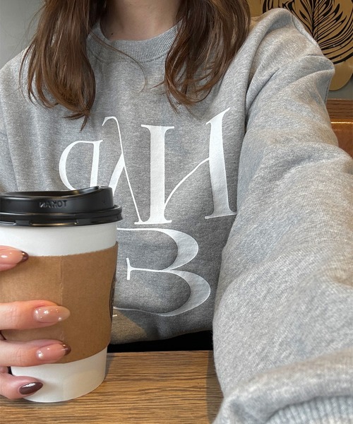 LE MORE（リモア）の「フロントロゴスウェット（スウェット・レディース・ネイビー/アイボリー/グレー/ブラウン・FREE）」の8枚目の写真