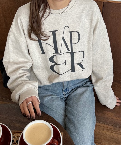 LE MORE（リモア）の「フロントロゴスウェット（スウェット・レディース・ネイビー/アイボリー/グレー/ブラウン・FREE）」の11枚目の写真