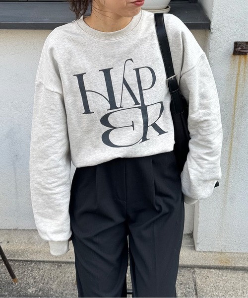 LE MORE（リモア）の「フロントロゴスウェット（スウェット・レディース・ネイビー/アイボリー/グレー/ブラウン・FREE）」の13枚目の写真