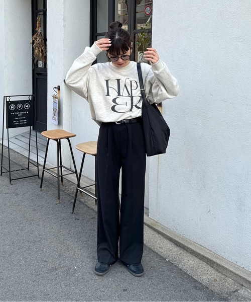 LE MORE（リモア）の「フロントロゴスウェット（スウェット・レディース・ネイビー/アイボリー/グレー/ブラウン・FREE）」の15枚目の写真