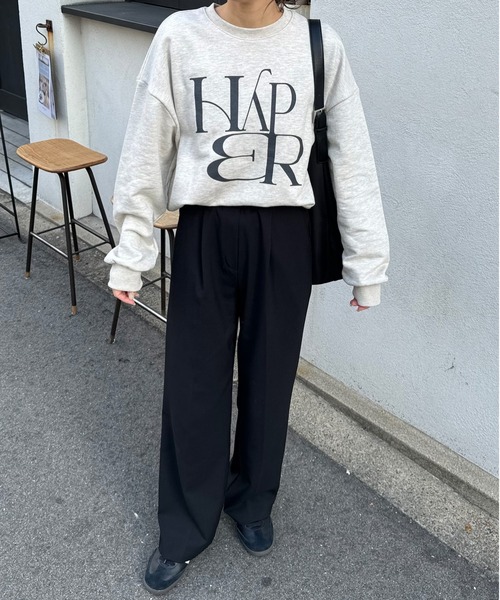 LE MORE（リモア）の「フロントロゴスウェット（スウェット・レディース・ネイビー/アイボリー/グレー/ブラウン・FREE）」の19枚目の写真