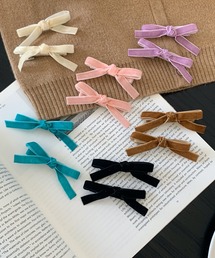 Nia(ニア)/【フレンチガーリーな雰囲気に】2set ベロアリボンヘアピン