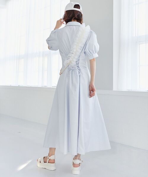 MAJESTIC LEGON（マジェスティックレゴン）の「チュールフリルショルダー（ベルト・レディース・ブラック/アイボリー/グレイッシュベージュ・FREE）」の5枚目の写真