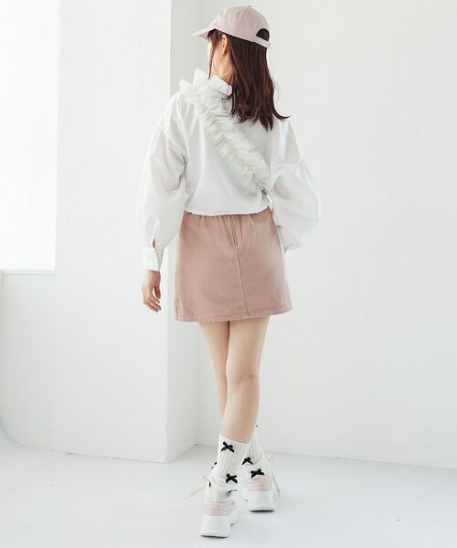 MAJESTIC LEGON（マジェスティックレゴン）の「チュールフリルショルダー（ベルト・レディース・ブラック/アイボリー/グレイッシュベージュ・FREE）」の10枚目の写真