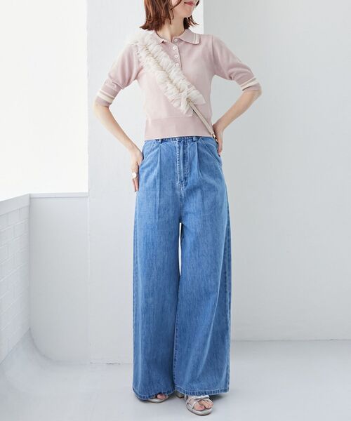 MAJESTIC LEGON（マジェスティックレゴン）の「チュールフリルショルダー（ベルト・レディース・ブラック/アイボリー/グレイッシュベージュ・FREE）」の15枚目の写真