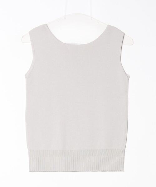 HusHusH(ハッシュアッシュ)の「HusHusH ハッシュアッシュ スクエアニットタンクトップ(タンクトップ・レディース・ライトグレー系/ブラック・L/M/S)」の3枚目の写真