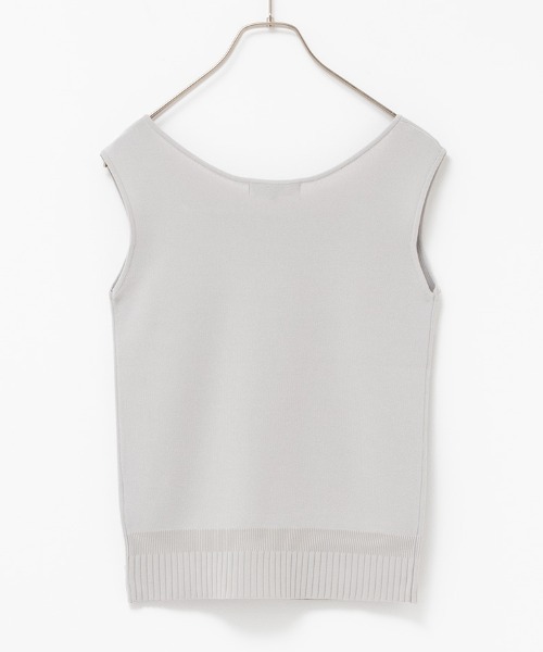 HusHusH(ハッシュアッシュ)の「HusHusH ハッシュアッシュ スクエアニットタンクトップ(タンクトップ・レディース・ライトグレー系/ブラック・L/M/S)」の9枚目の写真