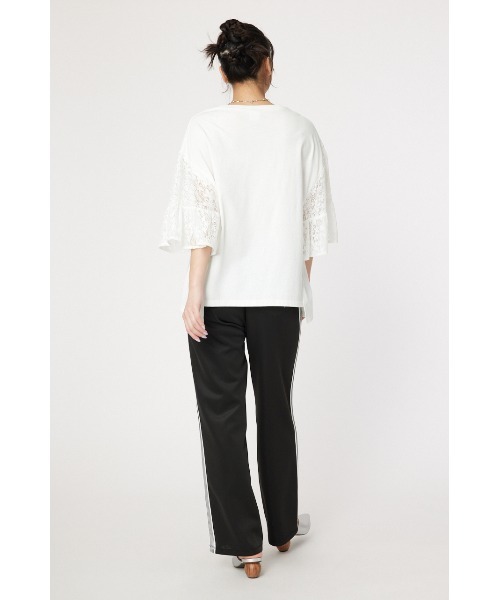 RODEO CROWNS WIDE BOWL（ロデオクラウンズワイドボウル）の「ドッキングレースラッフルTシャツ（Tシャツ/カットソー・レディース・オフホワイト/ブラック/グレー×ホワイト・FREE）」の13枚目の写真