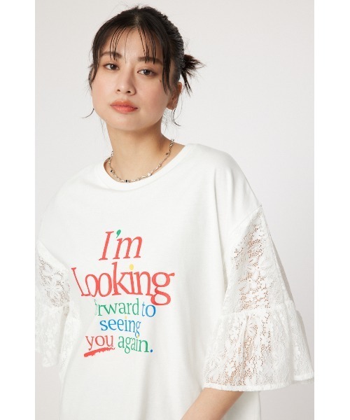 RODEO CROWNS WIDE BOWL（ロデオクラウンズワイドボウル）の「ドッキングレースラッフルTシャツ（Tシャツ/カットソー・レディース・オフホワイト/ブラック/グレー×ホワイト・FREE）」の17枚目の写真