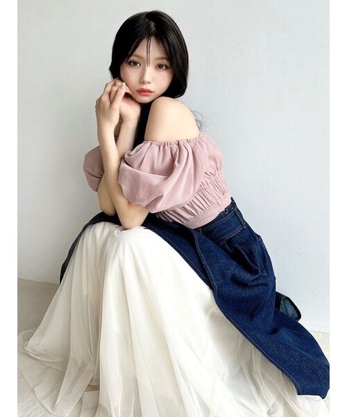 RESEXXY（リゼクシー）の「シフォンボリュームブラウス（シャツ/ブラウス・レディース・ブラック/イエロー/ホワイト/ピンク・FREE）」の6枚目の写真