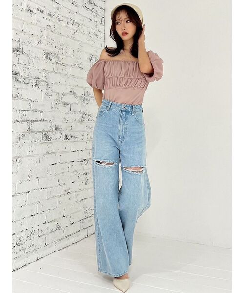 RESEXXY（リゼクシー）の「シフォンボリュームブラウス（シャツ/ブラウス・レディース・ブラック/イエロー/ホワイト/ピンク・FREE）」の7枚目の写真