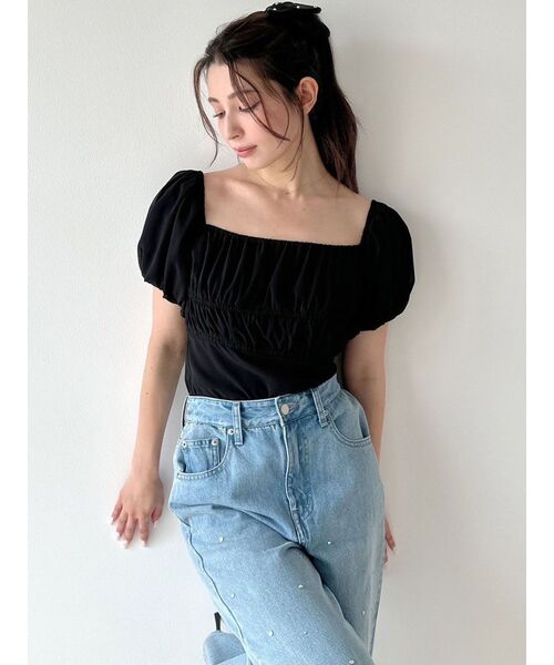 RESEXXY（リゼクシー）の「シフォンボリュームブラウス（シャツ/ブラウス・レディース・ブラック/イエロー/ホワイト/ピンク・FREE）」の18枚目の写真