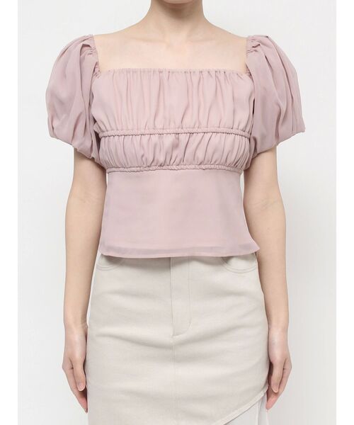 RESEXXY（リゼクシー）の「シフォンボリュームブラウス（シャツ/ブラウス・レディース・ブラック/イエロー/ホワイト/ピンク・FREE）」の10枚目の写真