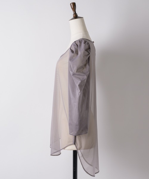 LA BELLE ETUDE(ラベルエチュード)の「6分袖タックパフスリーブチュールトップス(Tシャツ/カットソー・レディース・ブラウン/ブラック/グレー・FREE)」の20枚目の写真