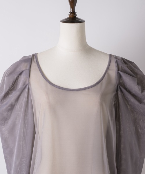 LA BELLE ETUDE(ラベルエチュード)の「6分袖タックパフスリーブチュールトップス(Tシャツ/カットソー・レディース・ブラウン/ブラック/グレー・FREE)」の22枚目の写真