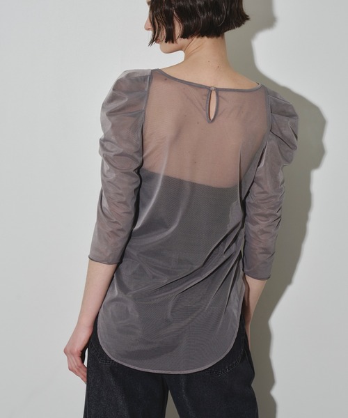LA BELLE ETUDE(ラベルエチュード)の「6分袖タックパフスリーブチュールトップス(Tシャツ/カットソー・レディース・ブラウン/ブラック/グレー・FREE)」の11枚目の写真