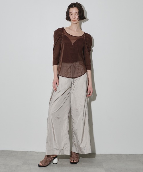 LA BELLE ETUDE(ラベルエチュード)の「6分袖タックパフスリーブチュールトップス(Tシャツ/カットソー・レディース・ブラウン/ブラック/グレー・FREE)」の12枚目の写真