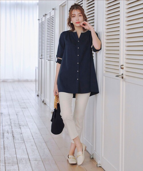 【洗える】クレリックシャツチュニック（シャツ/ブラウス）｜Tiaclasse（ティアクラッセ）