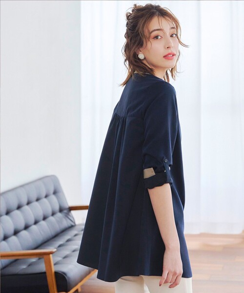 【洗える】クレリックシャツチュニック（シャツ/ブラウス）｜Tiaclasse（ティアクラッセ）