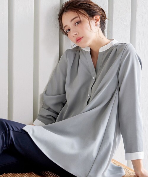 【洗える】クレリックシャツチュニック（シャツ/ブラウス）｜Tiaclasse（ティアクラッセ）