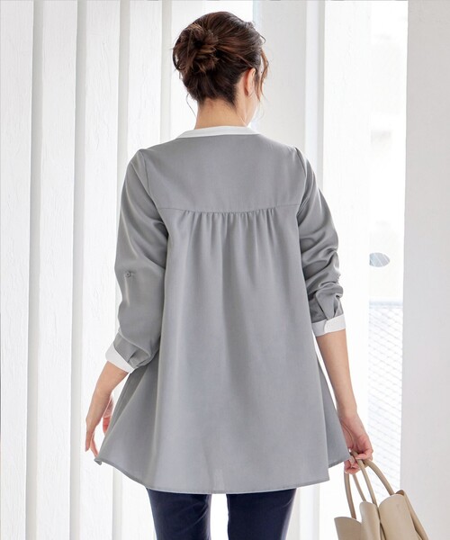 【洗える】クレリックシャツチュニック（シャツ/ブラウス）｜Tiaclasse（ティアクラッセ）