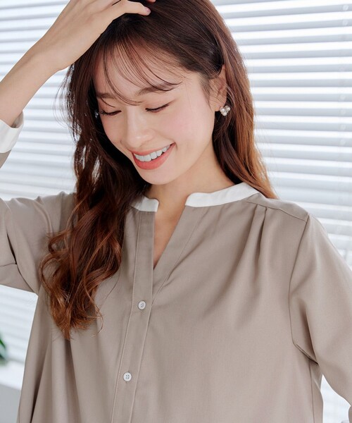 【洗える】クレリックシャツチュニック（シャツ/ブラウス）｜Tiaclasse（ティアクラッセ）