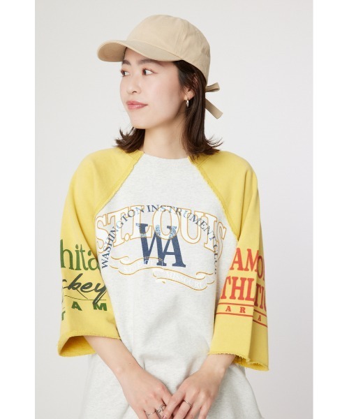 RODEO CROWNS WIDE BOWL(ロデオクラウンズワイドボウル)の「リメイクラグラントップス(スウェット・レディース・レディッシュグレー/ホワイト系その他/その他4・FREE)」の2枚目の写真