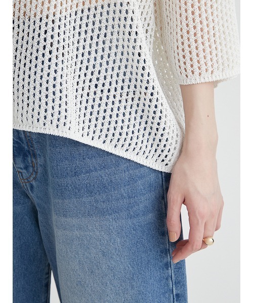 emmi コイルヤーンメッシュシュニットパンツ ホワイト ¥19,250 emmi（エミ）の「コイルヤーンメッシュニットパンツ（その他
