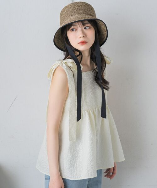 RETRO GIRL(レトロガール)の「肩リボンジャガードビスチェ(キャミソール・レディース・ブラック/ナチュラル/ベージュ・FREE)」の17枚目の写真